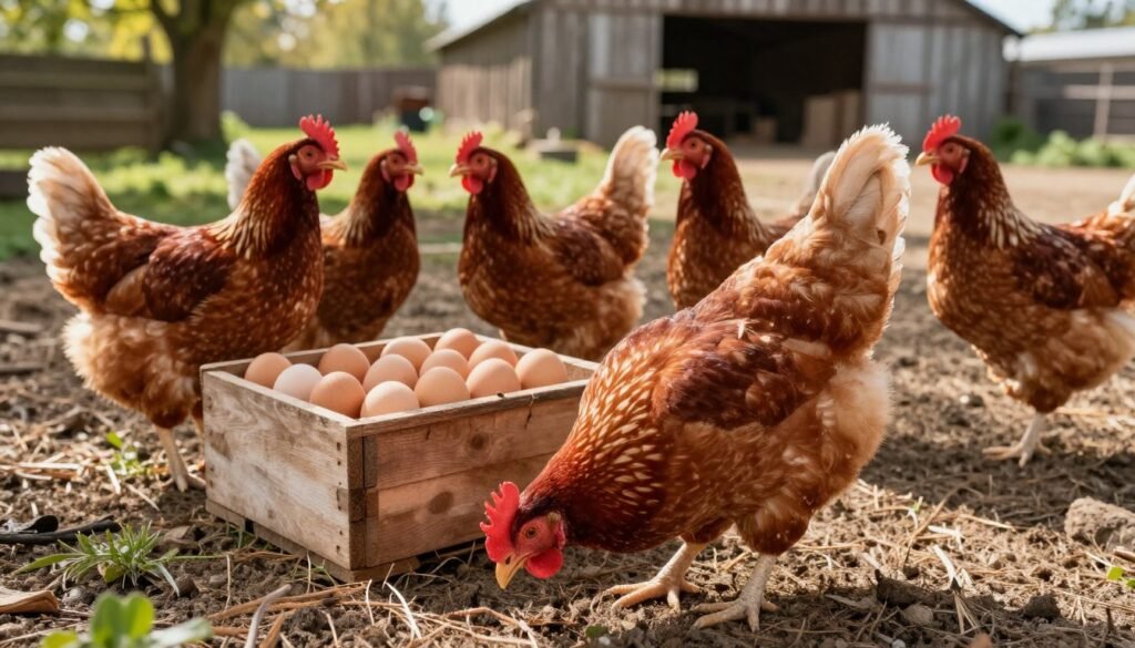 rhode island red chickens egg production